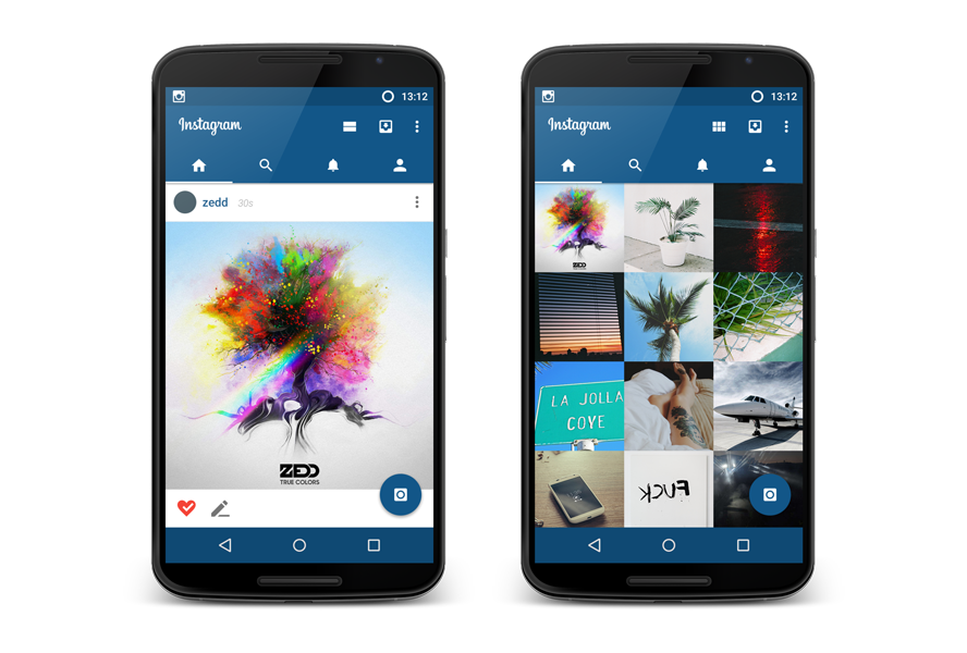 android ios apple google material design material design MATERIYOLO instagram app redesign re design