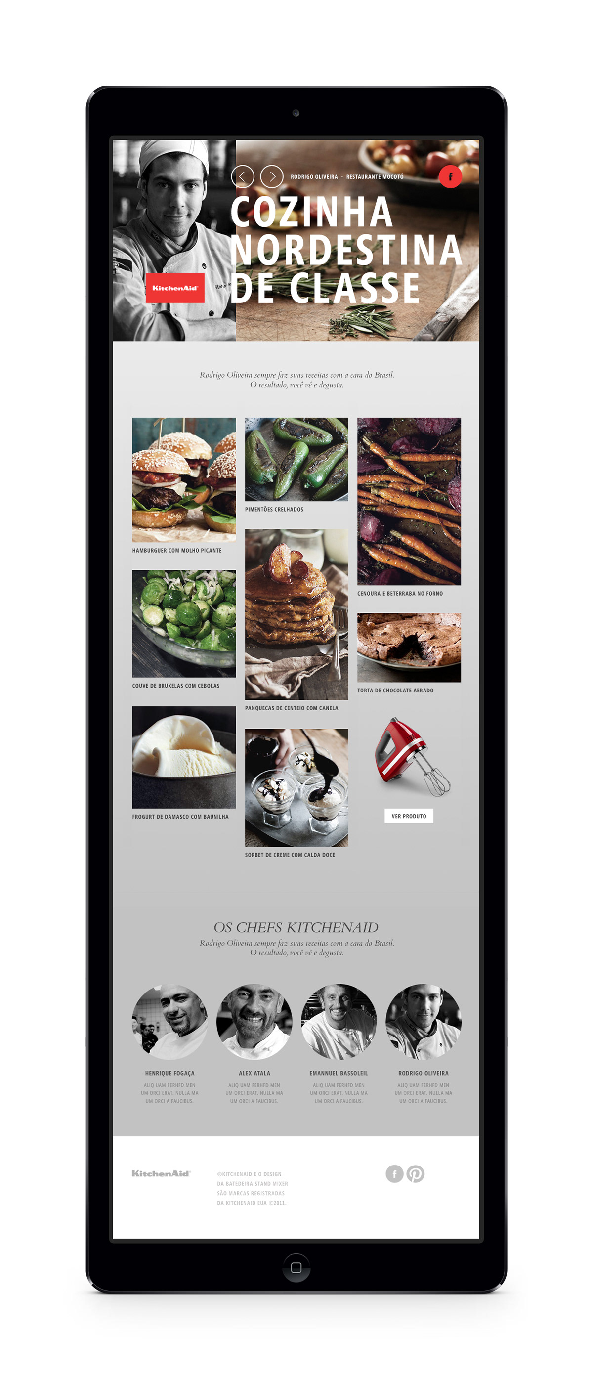 KitchenAid site iPad