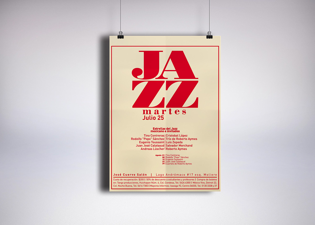 cartel poster jazz mexico bodoni din