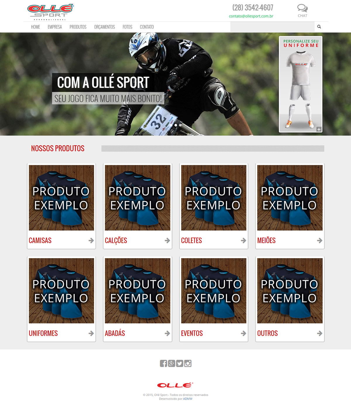 Website olle sport futebol mountain bike volei basquete abadas uniformes