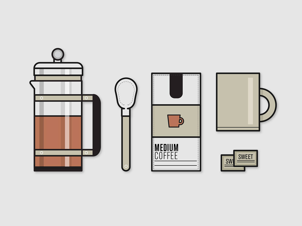 Graphic Designer series life story Coffee vector adobedraw