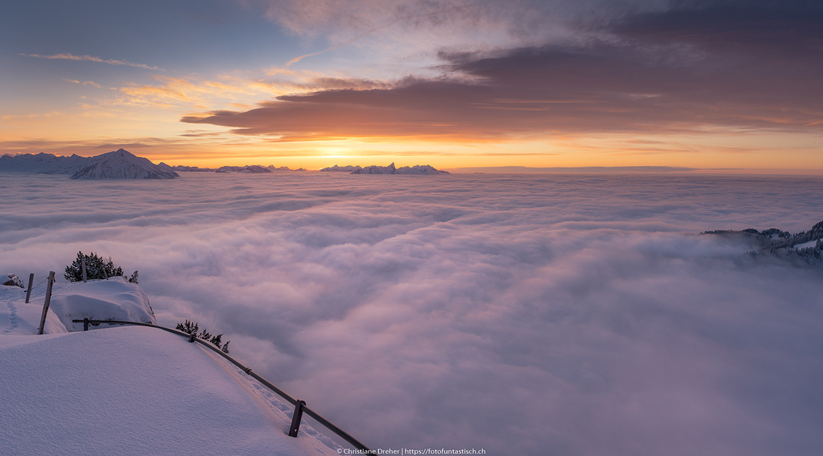Niederhorn winter Schweiz Switzerland Berner Oberland Landschaft Landscape Outdoor nebel thun