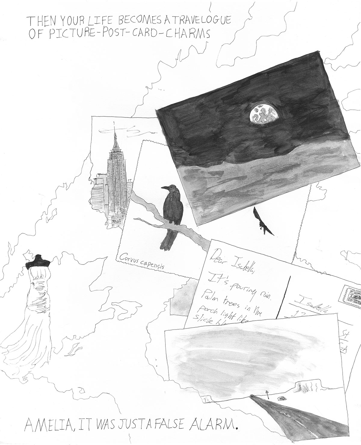 Joni Mitchell Nathaniel Barlam amelia earhart comic Comic Book desert cactus tree Flying dream Dreaming Icarus