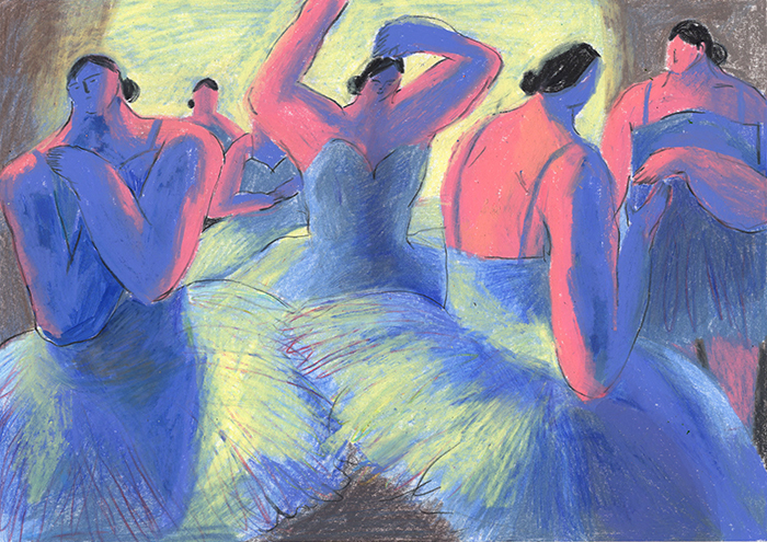 ILLUSTRATION  illust ballerina Ballerinas art pink blue