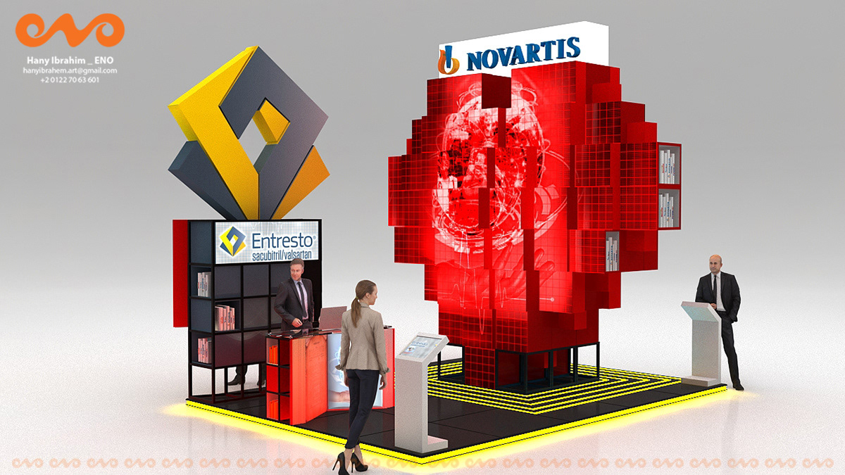 booth branding  cardio egypt Event Exhibition  Novartis Stand