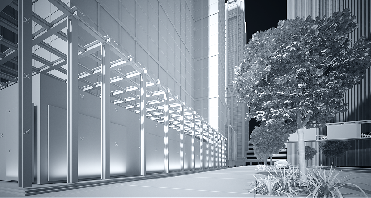 city sreet 3D Rendering  punnen thomas 3D rendering and art matte art