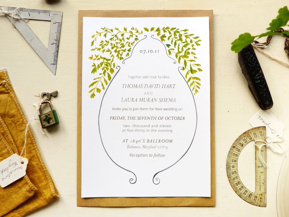 fern Stationery print wedding