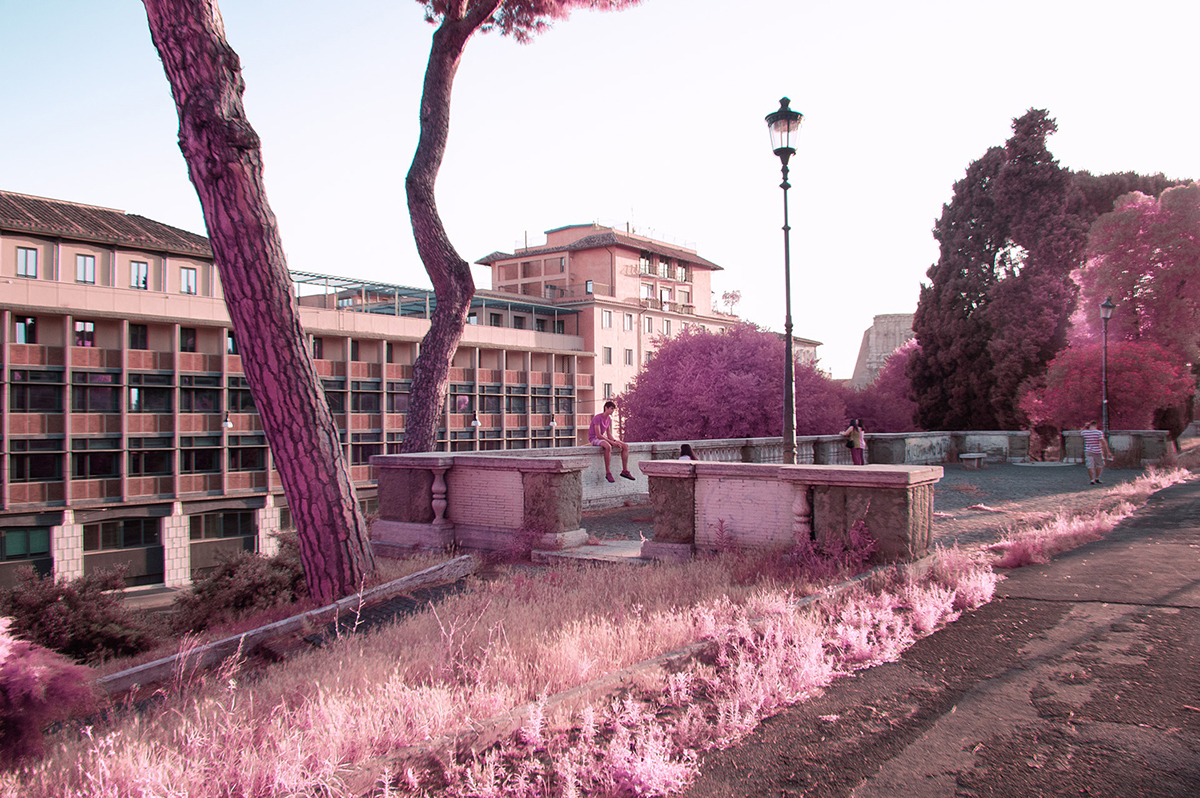 infrared Italy Rome surreal perception pink Nikon