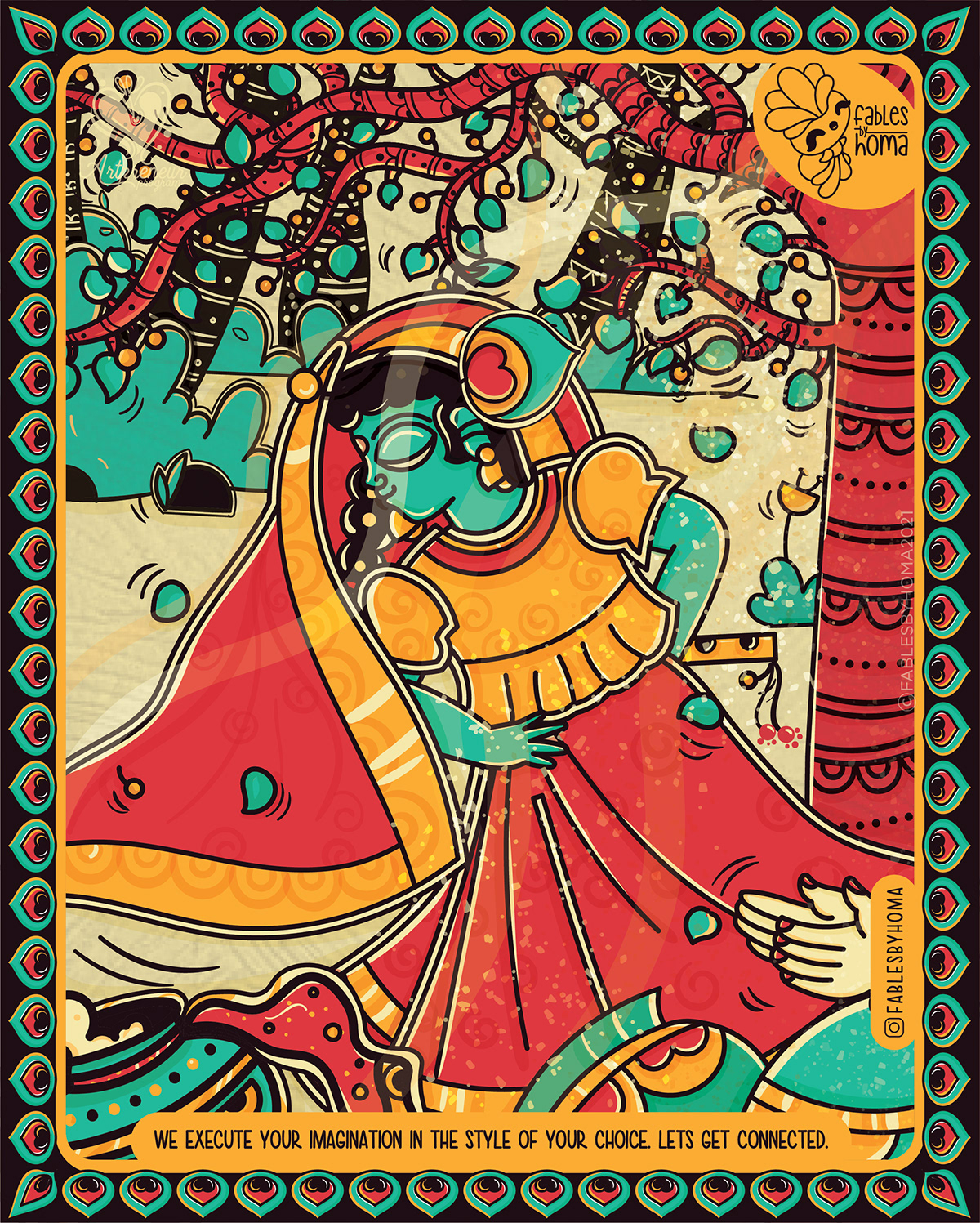 Character design  Character illustrations colours Illustrator indianart indianfolkart krishna madhabarata madhubani Radha