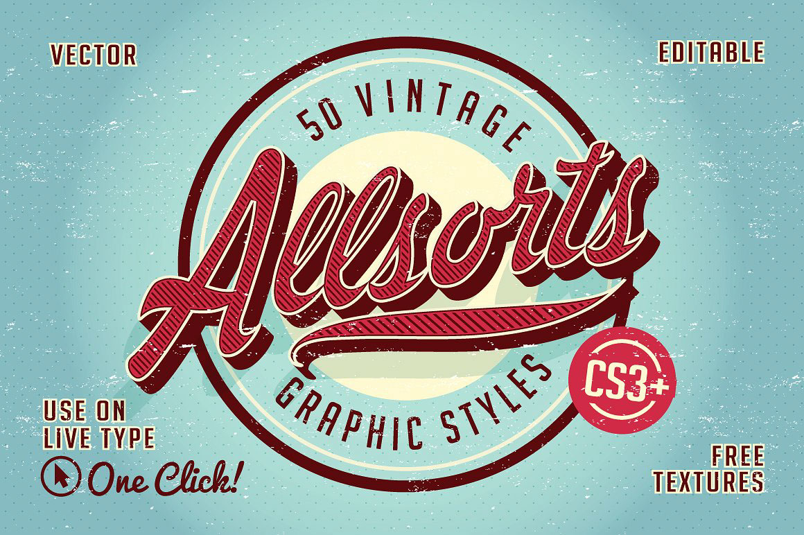 vintage typography   Retro graphic style 1950s 1970s Signage