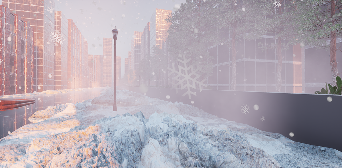 modeling environment snow Level Design 3d art lighting new year Maya Christmas Landscape