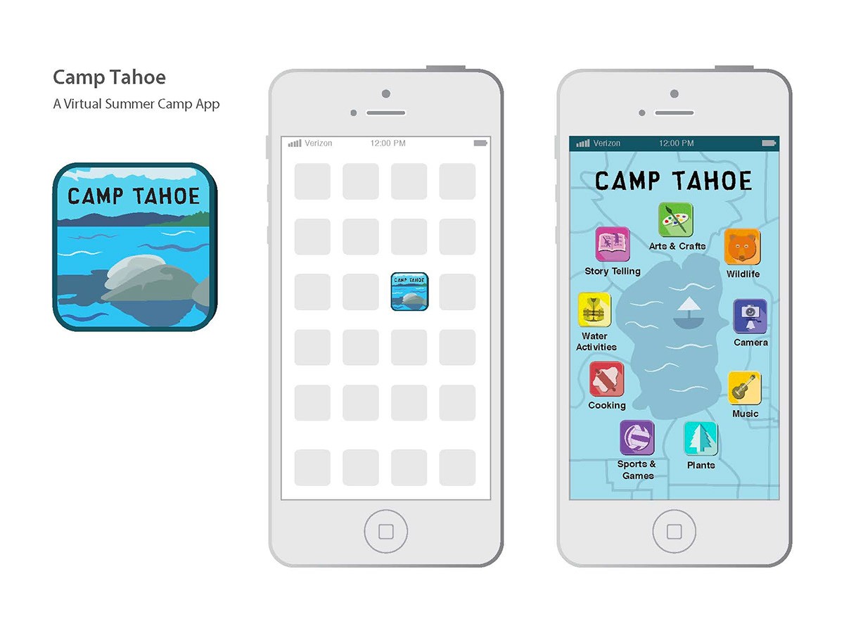 summer camp app design iphone app Illustrator Project