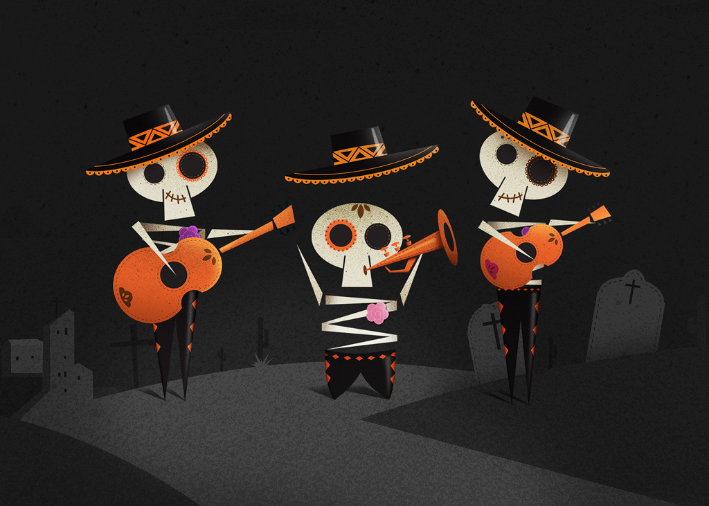 ilustration lg Halloween skull los muertos mexico party Promotion Web site graphic Desgin dark cemetery