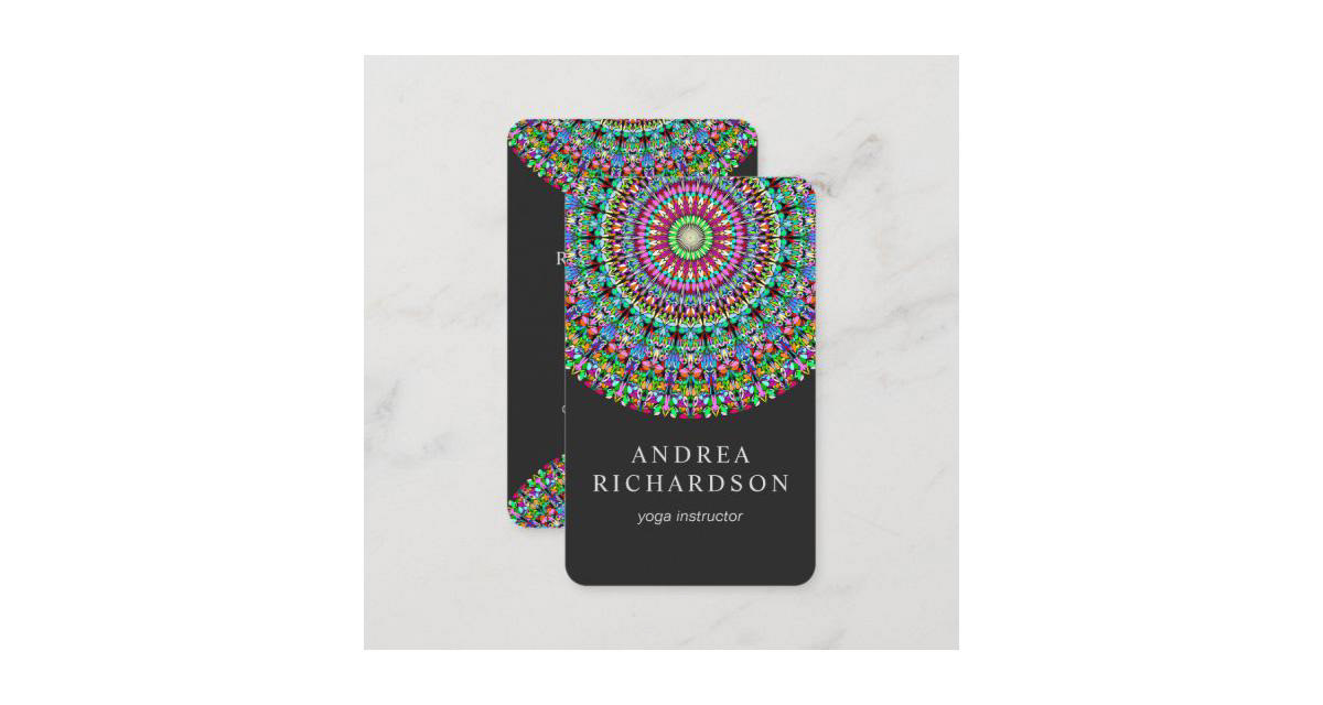 abstract boho business card card templates Floral Mandala geometry healing Instructor life supplies