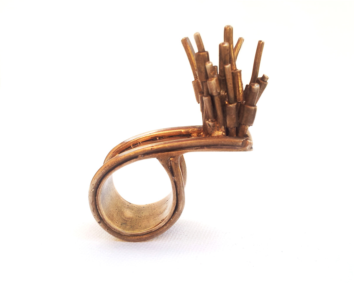 Eugenia Loya Jewelry jewelry cast bronze two finger ring