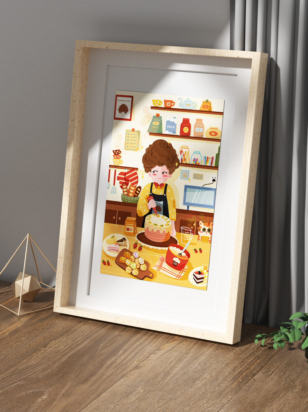 cartoon digital illustration Character design  Digital Art  ILLUSTRATION  Procreate artwork cake shop bakery Packaging