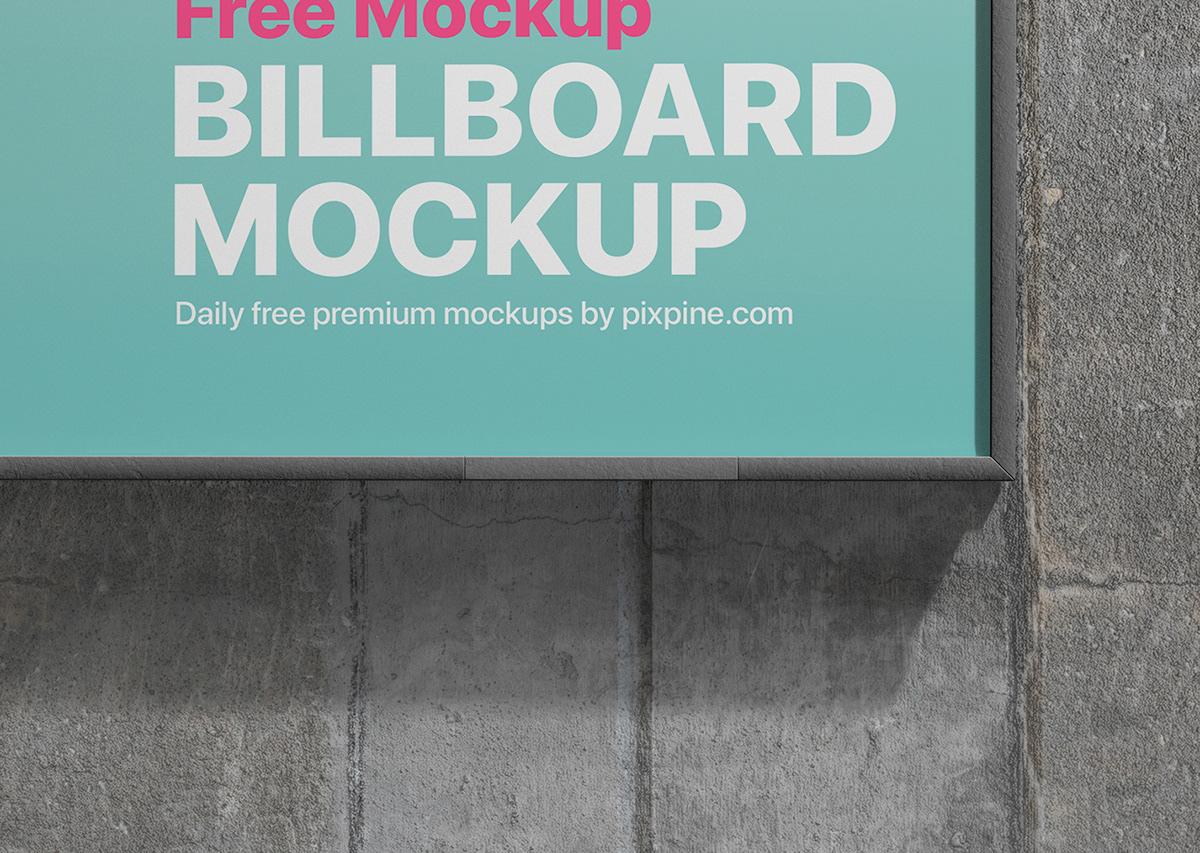 banner billboard branding  free mockup  horizontal Outdoor psd template sign Signage wall