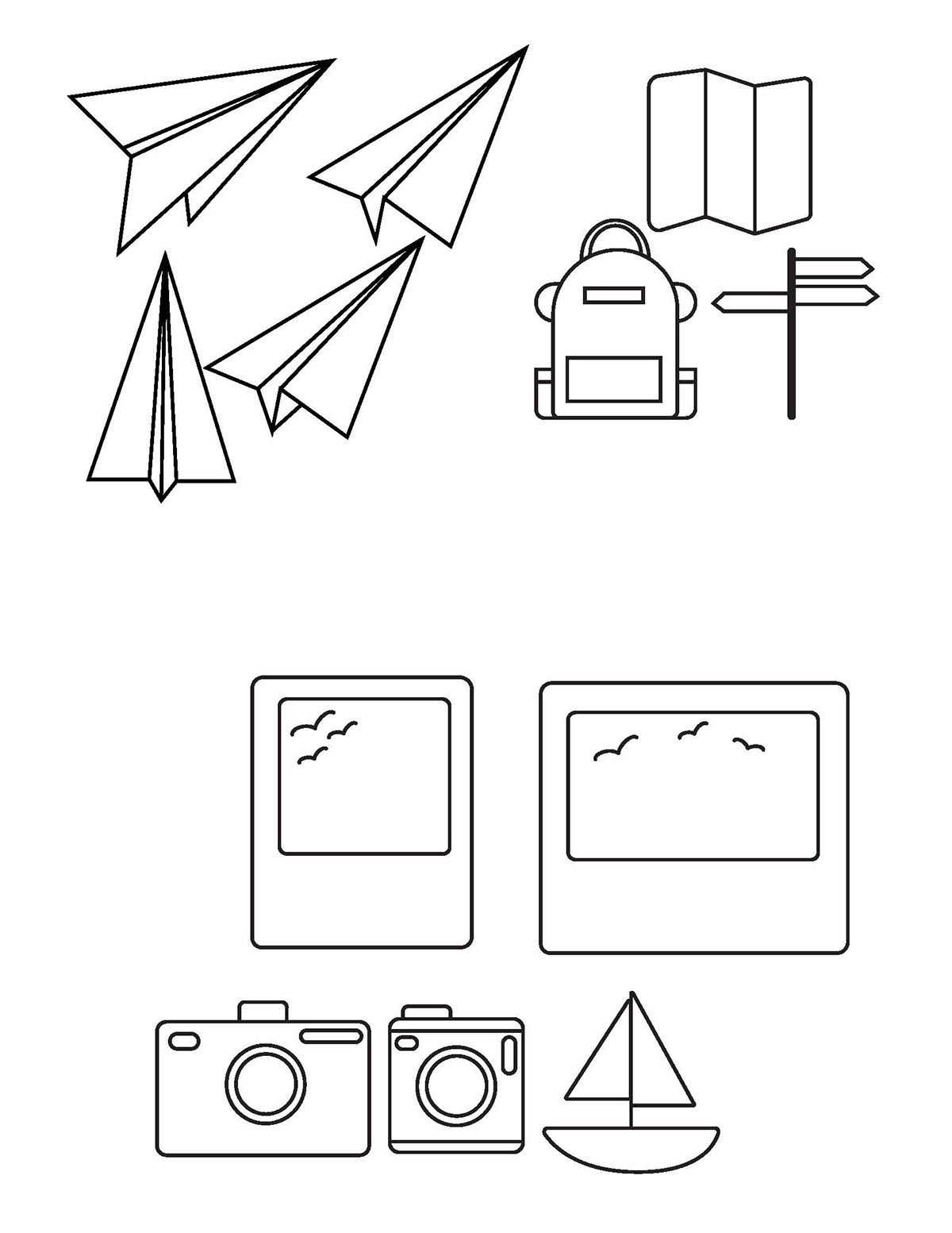 line graphic design  summer paper airplanes