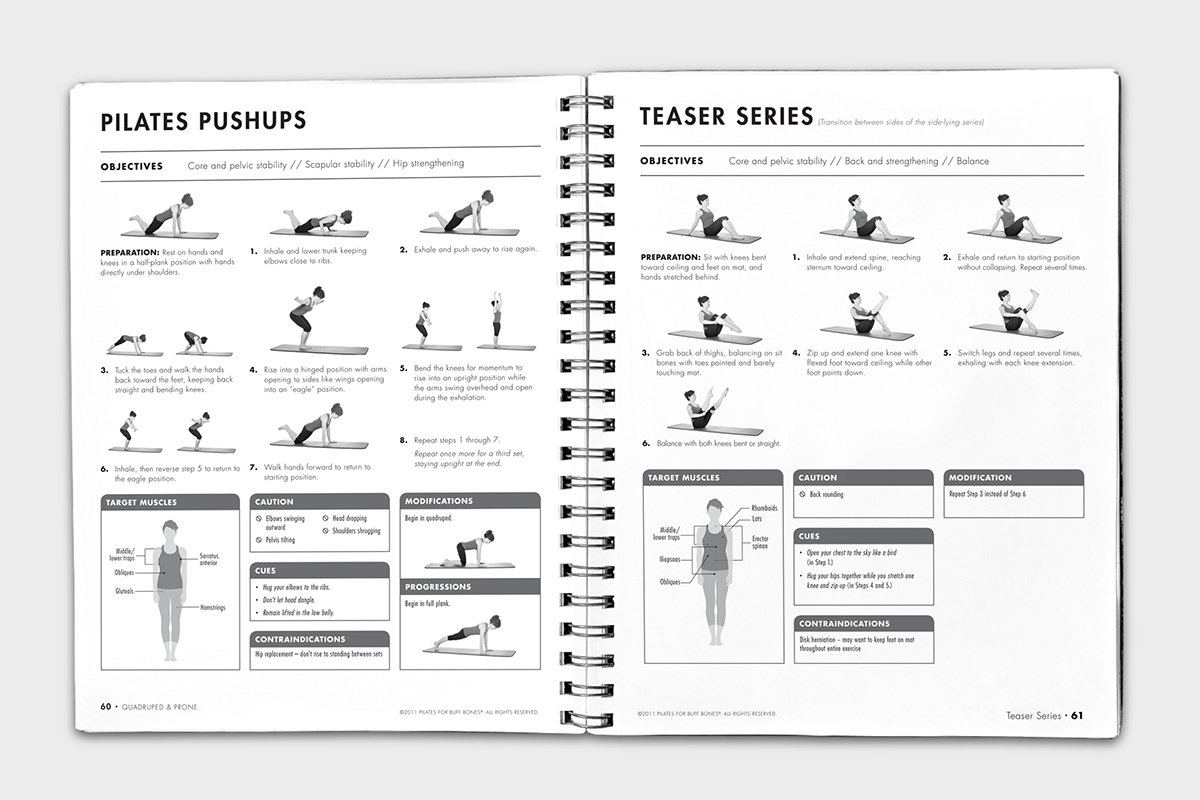 Adobe Portfolio Instructional workbook Pilates exercise logo DVD marketing   workbook