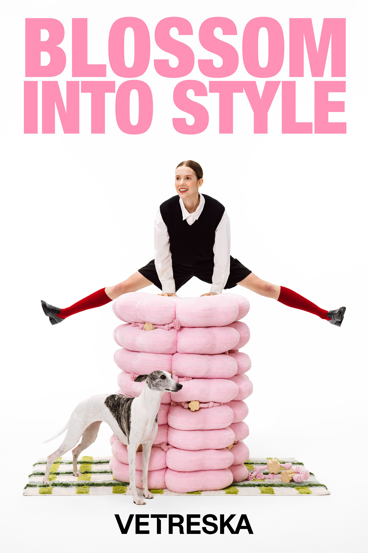 Cat pink sakura spring дог fashion photography fashion design Lookbook editorial Layout Design