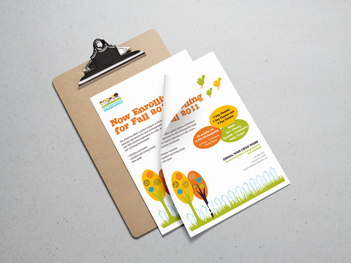 brochure Preschool print colorful children logo Logo Design Layout typography   ILLUSTRATION 