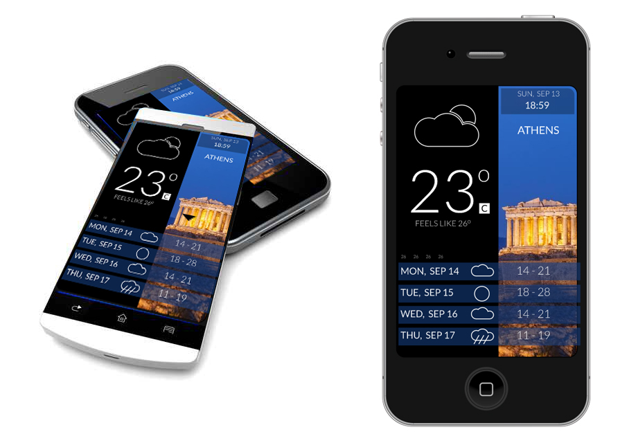 weather app UI application