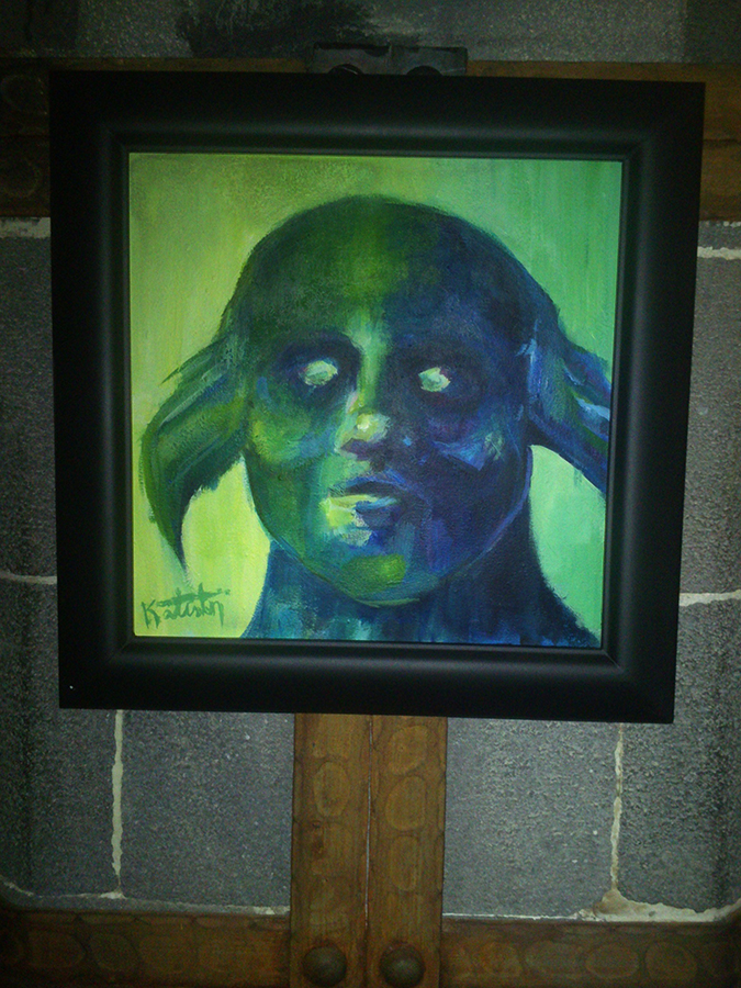 acrylic canvas Legendary monster portrait paint art house Exhibition  gallery fine arts