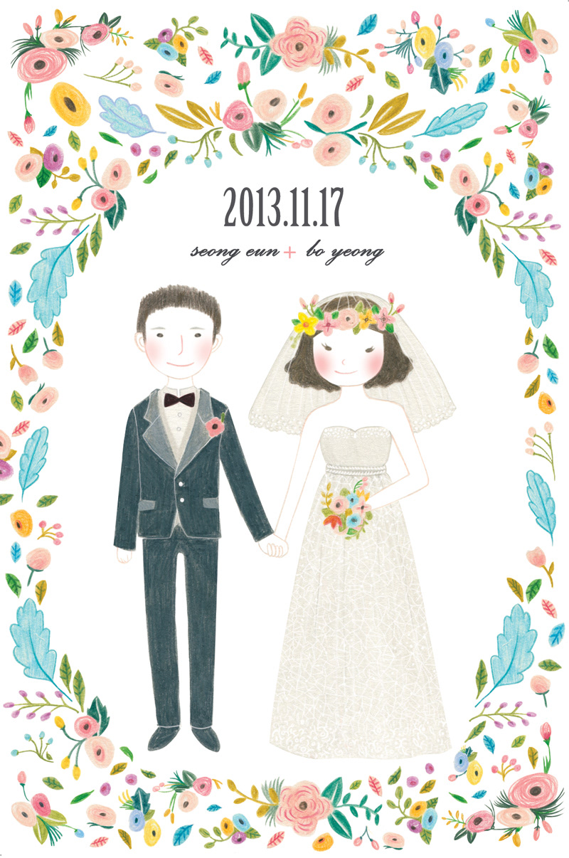 Wedding Card save the date illust