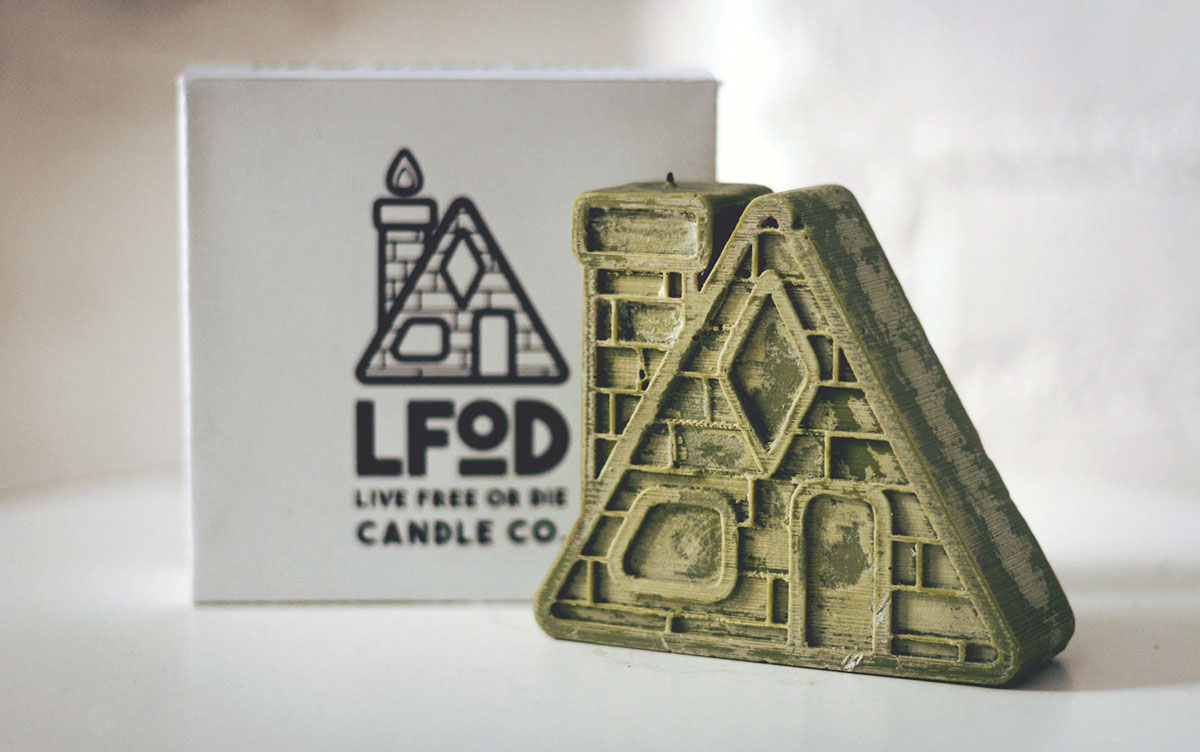 product design candle New England 3d printing Packaging