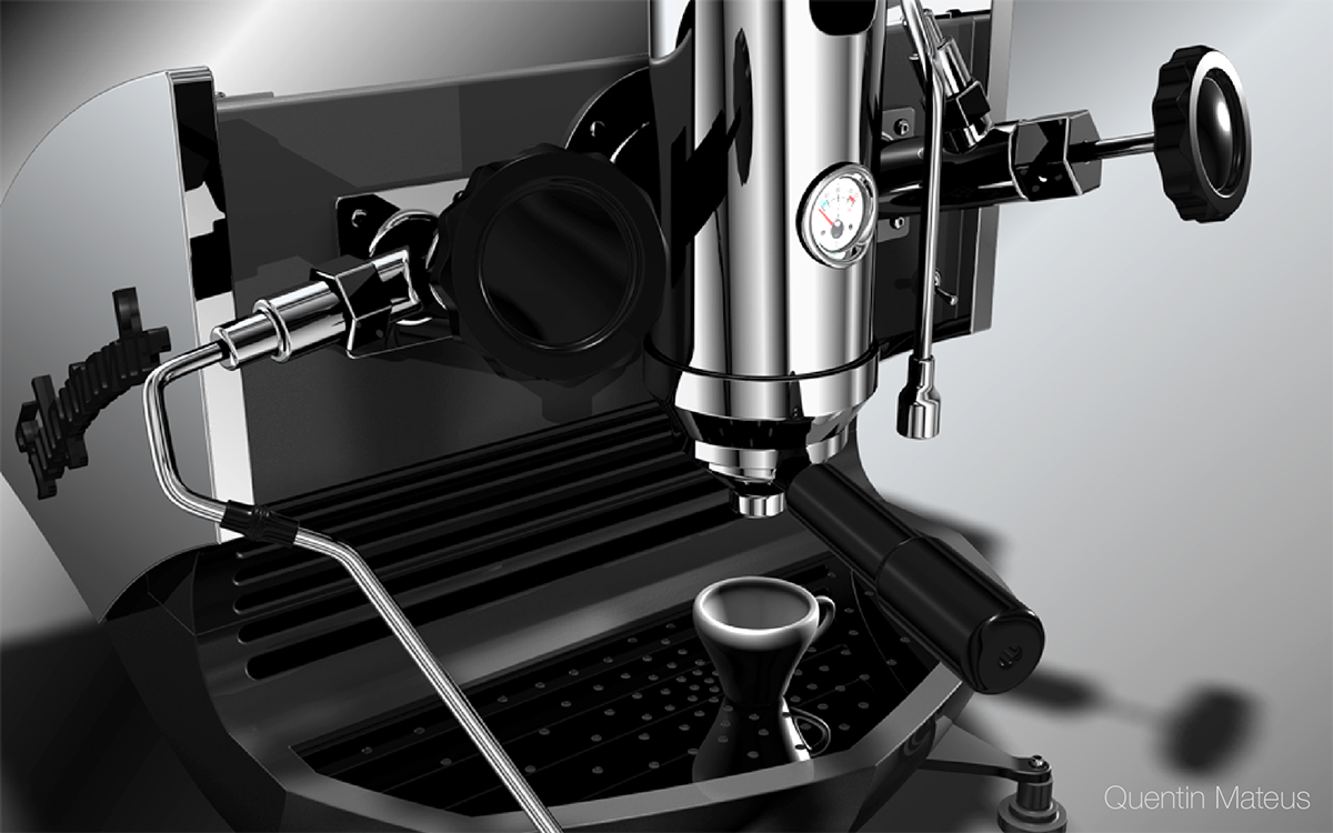espresso Coffee machine CAID chrome