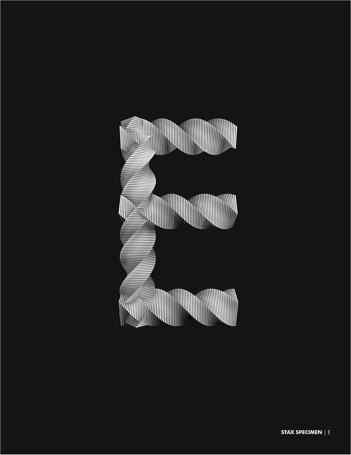 3D Typeface expressive Spiral helix