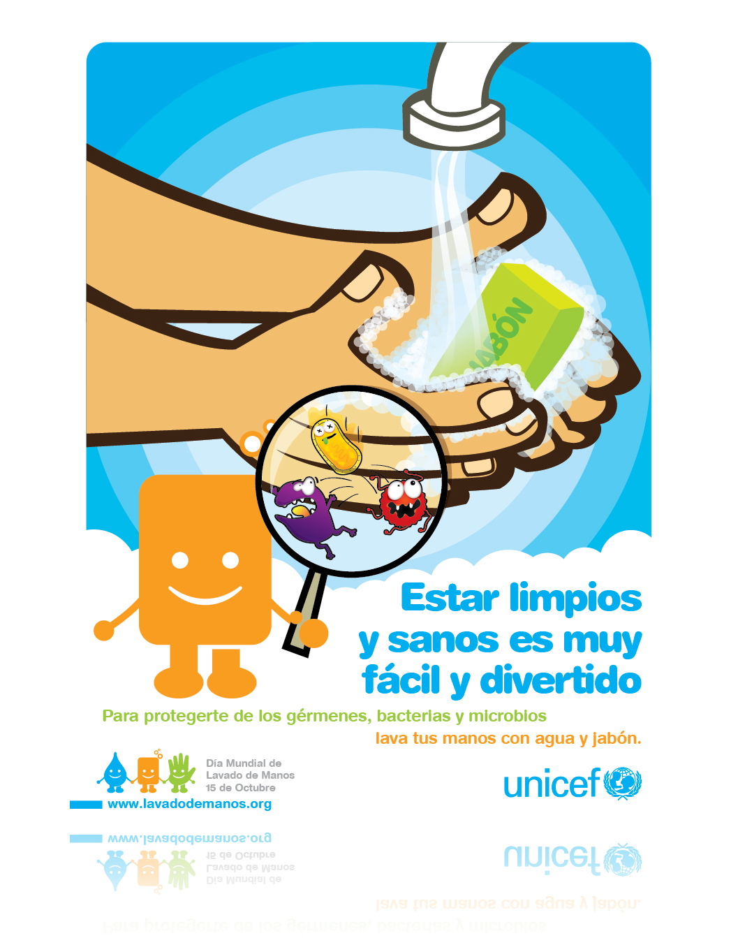 unicef Global Hand-washing Day panama children niños super jabon clean