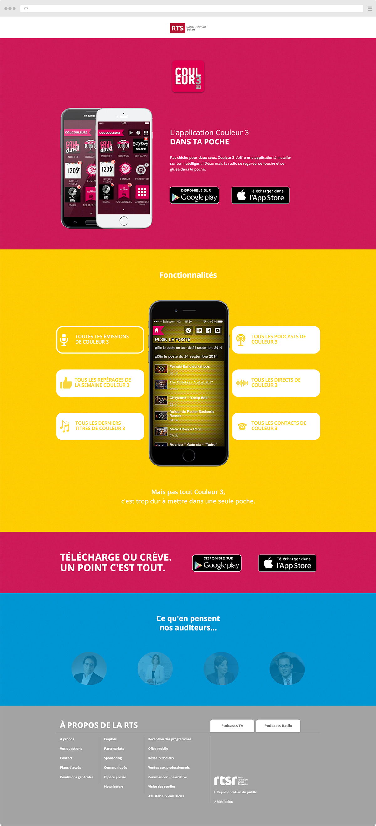 rts couleur 3 Radio Station landing page Responsive