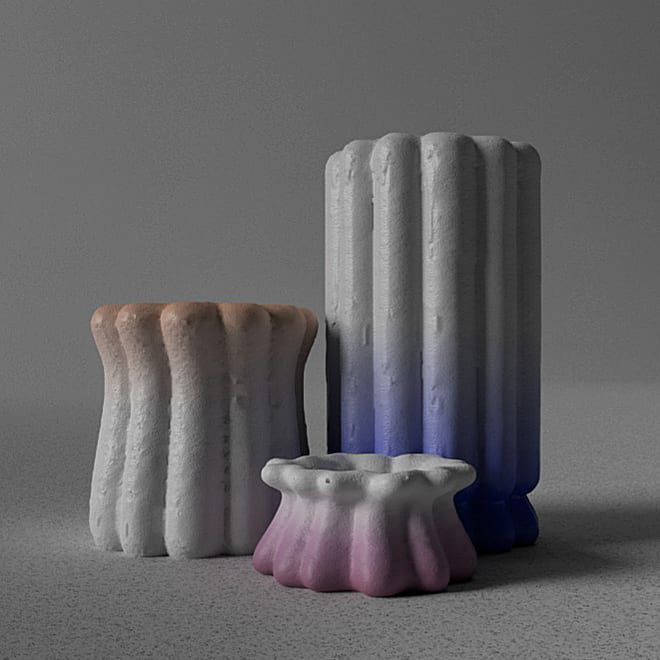 Pottery Interior color design 3DDesign porcelain 3D c4d setdesign colors