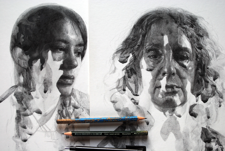 portrait graphite art girl thomascian artgraf realistic paper schoeller black and white