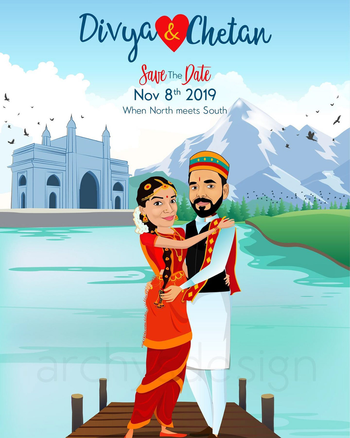 wedding invite rsvp indian kerala couples marriage poster gift framed