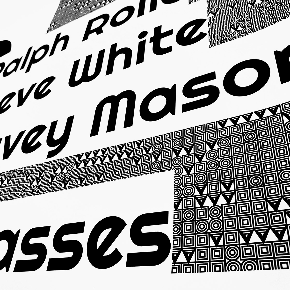 masterclass drum pattern processing Coimbra bimm London music poster black and white