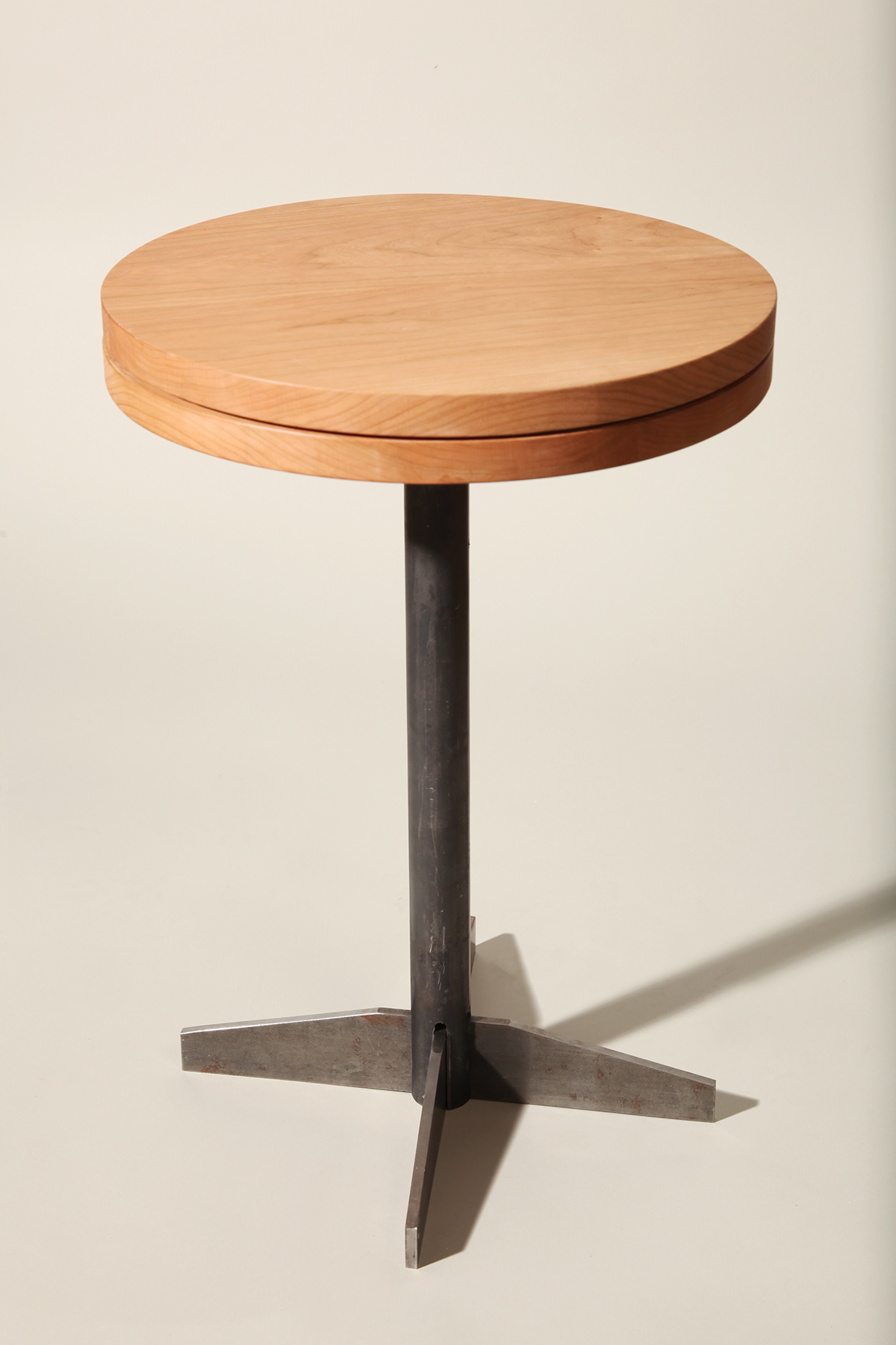furniture side table wood steel swivel turntable lazy susan Machining risd ayako takase