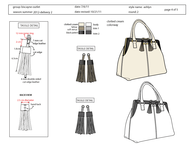 handbags fashion Accessories Technical Design