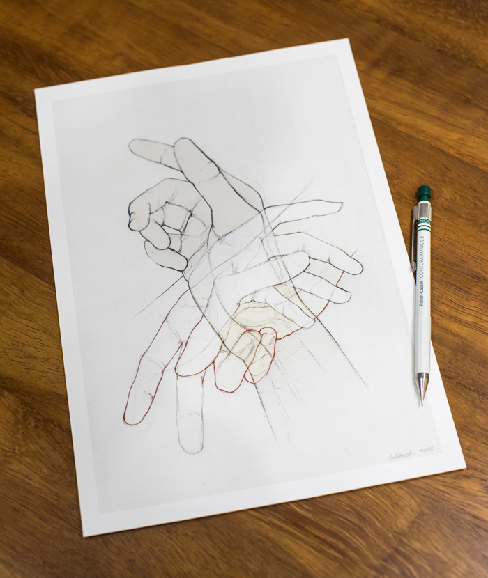 hand hands ILLUSTRATION  composition Studium study finger multiply Munken print