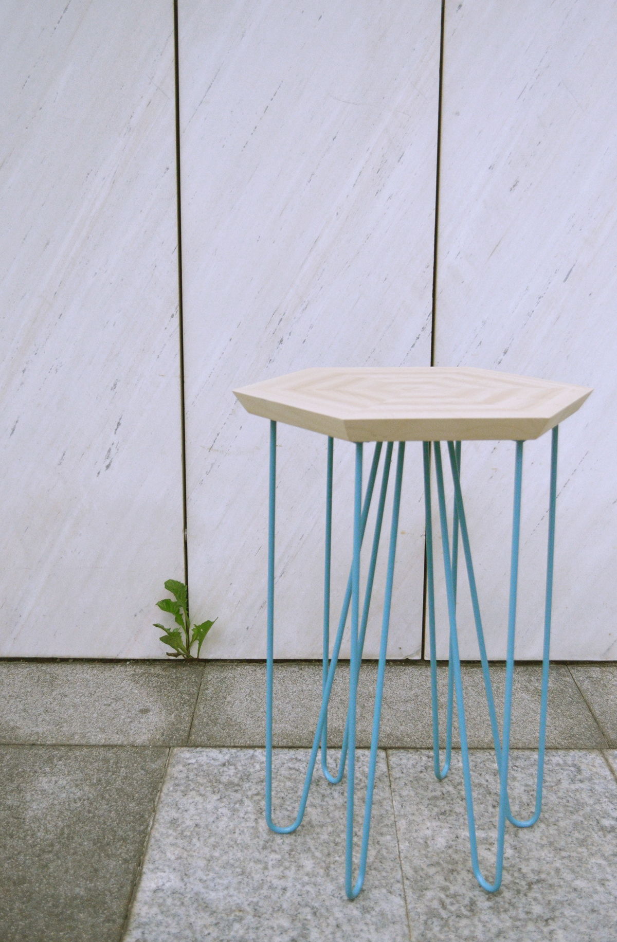 table wood furniture metal side table caffe table hexagon