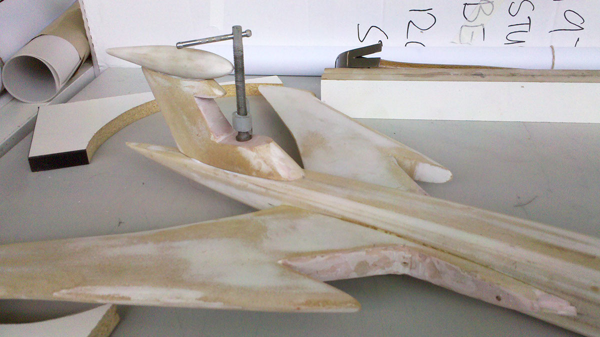 The thunderbirds modeling green foam replica