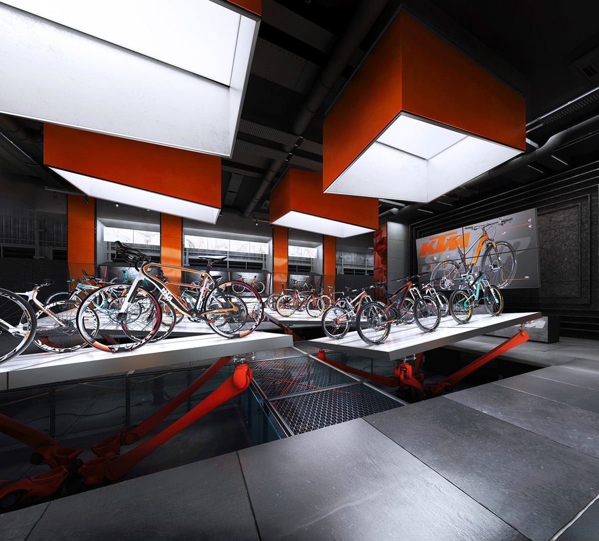 KTM KTM Bikes KTM bicycles Bicycle store design Retail design sports Sport retail bike store bicycles store