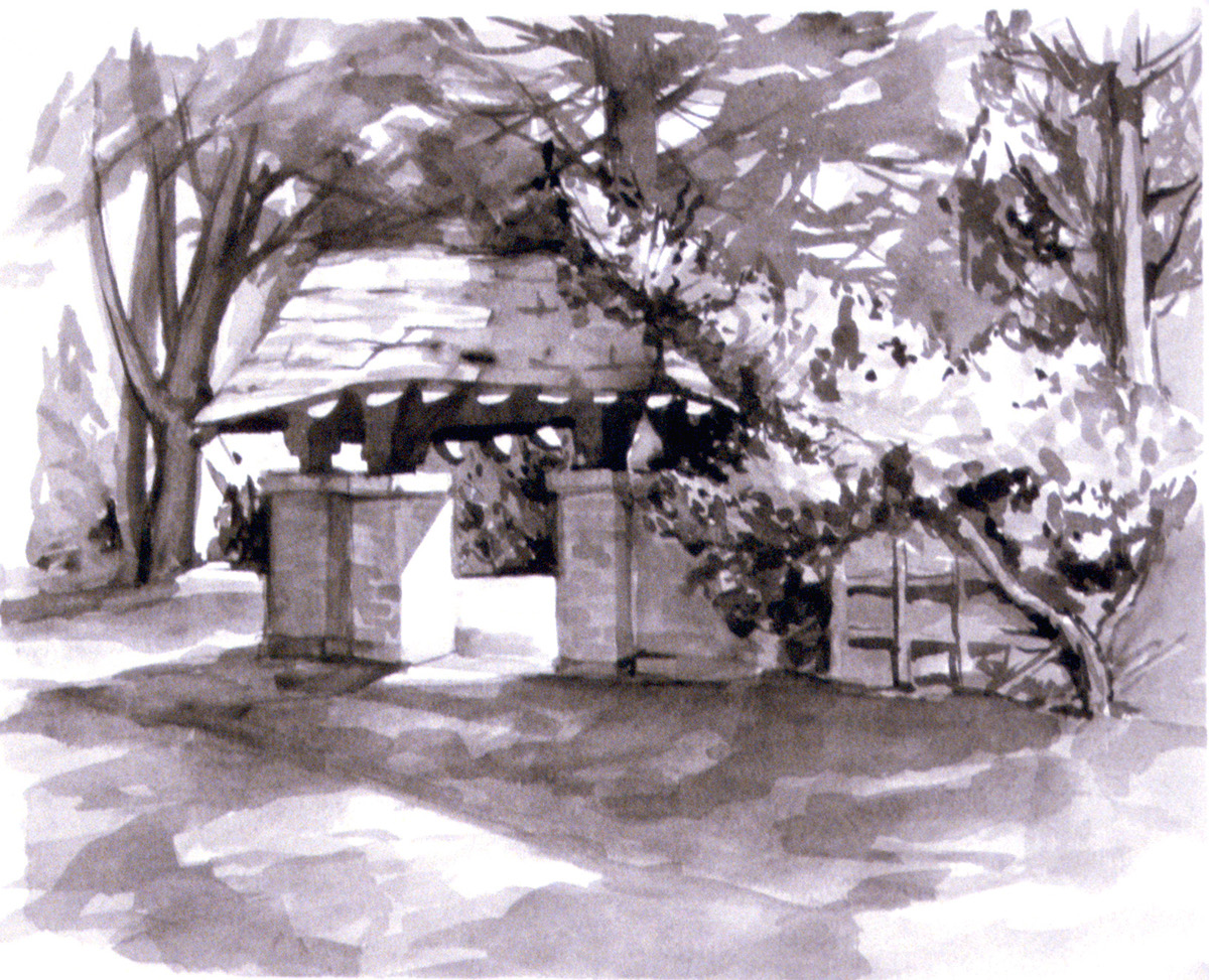 Adobe Portfolio black and white High Contrast drawn Landscape sketch