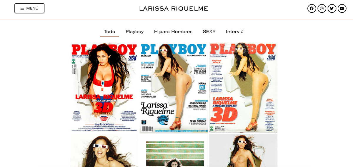 model Website portfolio Larissa Riquelme Model Agency