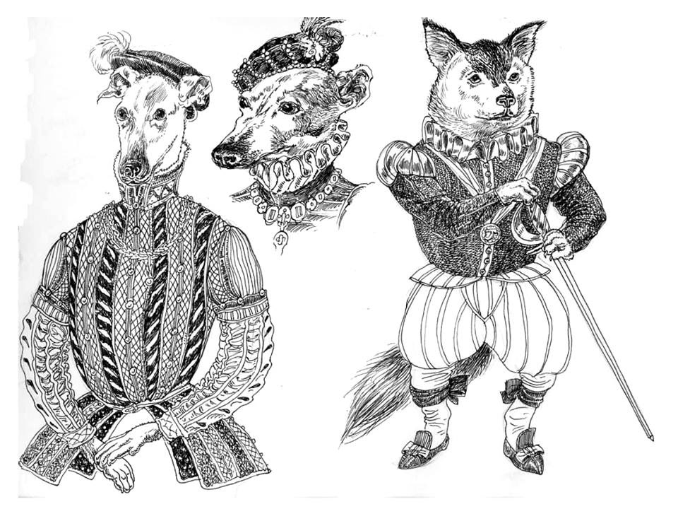 sketches sketchbook illustrations pen Pen&Ink Pen & Ink ink fantasy imagination pets animals pen ink ink pen digital color