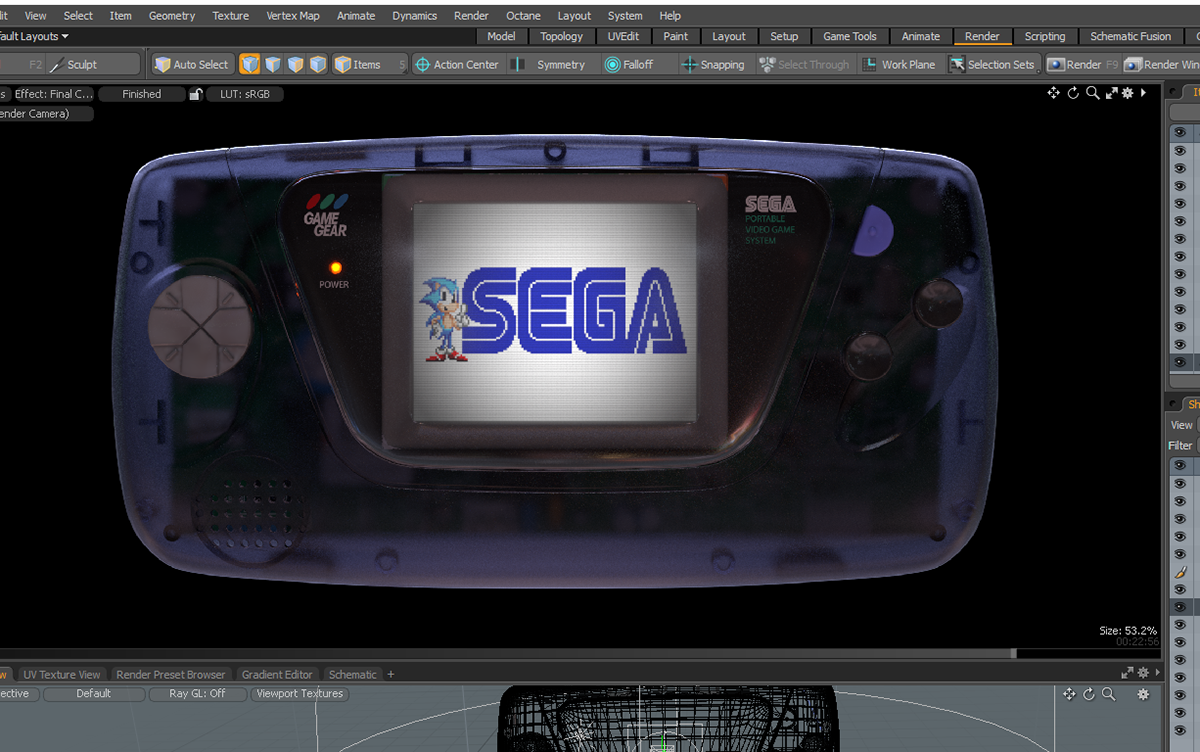 SEGA product design  digital render game gear industrial design 