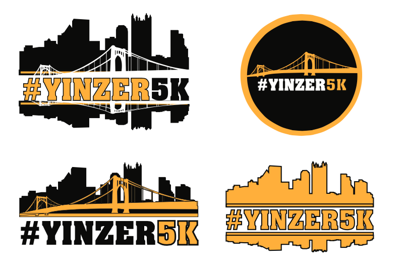 Adobe Portfolio yinzer5k Yinzer tshirt tshirtdesign Blackandgold Pittsburgh lightoflife fundraiser