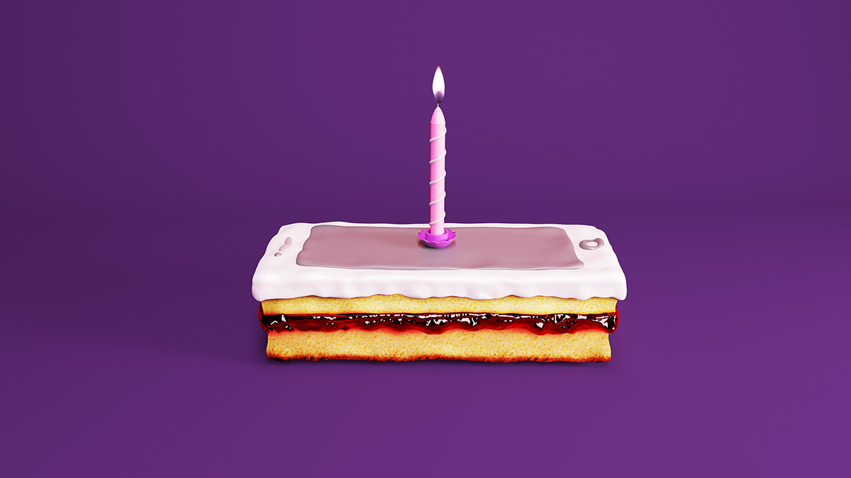 3D c4d cake CGI phone