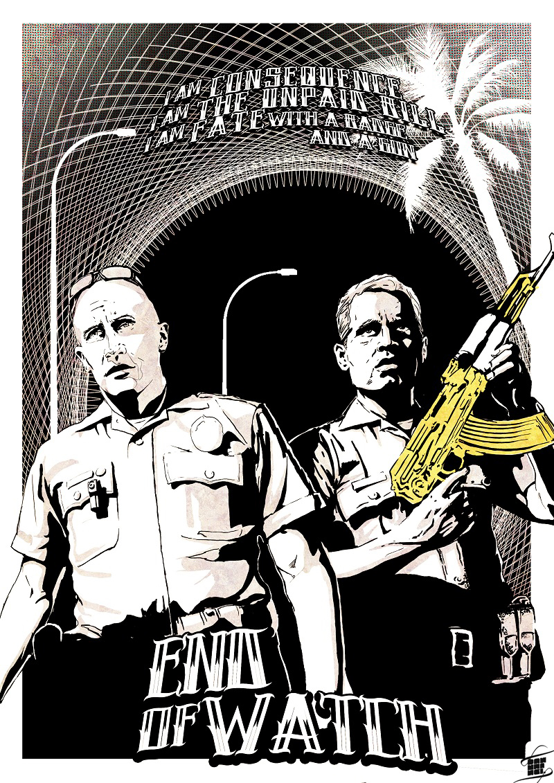 Movies end of watch screenprint poster
